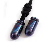 Titanium Damascus Necklace Bracelet Pendants Beads Lanyard Paracord Beads DIY