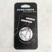 PopSockets PopGrip Cell Phone Grip & Stand Black White Marble Pattern NEW NWT