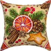 DIY Needlepoint Pillow Kit "Mulled Wine" 16"x16" / 40x40 cm
