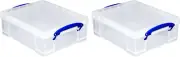 Stackable 8.1 Liter Plastic Storage Container Bin with Snap Lid & Built-In Clip