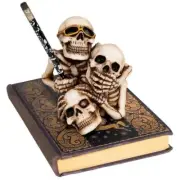 Design Toscano See, Hear, Speak No Evil Skeleton Buddies Pencil Holder