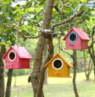 實木鳥窩鳥巢裝飾鳥籠戶外鳥屋木質珍珠麻雀鳥房子牡丹鸚鵡繁殖箱 露天拍賣