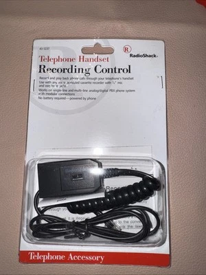 Vintage RadioShack 43-1237 Telephone Handset Phone Mini Recording Control NEW