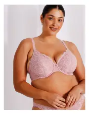 [Chloe & Lola] Empower D+ Lace Underwire Demi Bra in Petal Pink