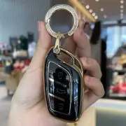 MG HS ZS smart key protector cover 2018-2023 Black Gold+Keyring
