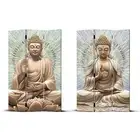 New Folding 3 Panels Room Divider Screen Privacy Canvas Screen - Buddha