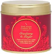 [Shearer] Candles Cranberry & Ginger Large Scented Tin Candle, Red, 7.5 x 7.5 x 7.2 cm