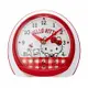 小禮堂 Hello Kitty LED塑膠圓形鬧鐘 貪睡鬧鐘 指針鬧鐘 桌鐘 時鐘 (紅 格紋)
