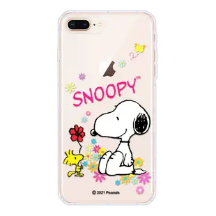 【SNOOPY/史努比】iPhone 8 Plus/7 Plus (5.5吋) 防摔氣墊空壓保護手機殼(花語)