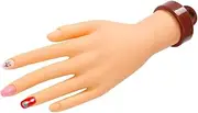 Healeved Realistic Square Nails Fake Hand Model Practice Manicure Hand Nail Art Training Tool