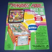 Pinball Pool Pinball FLYER Original 1979 NOS Game Vintage Retro Artwork Promo