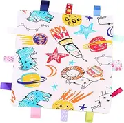 Totority Soothing Towel for Newborns Soft Cotton Tag Blanket Baby Security Comforter Sensory Stimulation Motor Skill Development