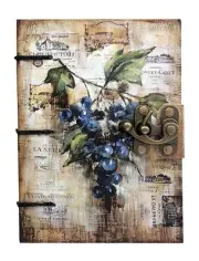 Handicraft Grape Print Special Binding Diary With Lock and Antique Pages US