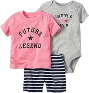 [Carter's] Carters Baby Boys 3-pc. Daddy's MVP Layette Set 3 Month Grey/pink/navy blue