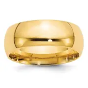 Solid 10K Yellow Gold 8mm Comfort Fit Men's/Women's Wedding Band Ring Size 9