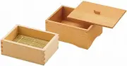 Kiso Cedar Steamed Seiro Set [Body and Lid Only: External Dimensions Approx. 7.6 x 6.0 x H3.6 inches (17 x 13 x 6.5 cm), Inner Dimensions (with Bamboo): Approx. 6.5 x 4.9 x 2.3 inches (16.5 x 12.5 x