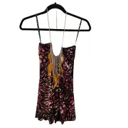 Sky Brand NEW Multicolor Animal Chain Feather Halter Top Size Extra Small USA XS