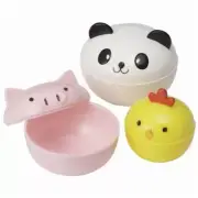 Torune Japan Mini Donburi Animal Cups Suce Case Panda Pig Chick 3pcs