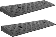 WEKADRIN 2pcs Heavy Duty Car Door Step Driveway Ramp by Plastic Threshold Ramps for Low Cars Shed Mower Access