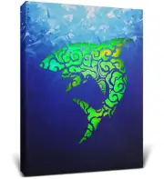 CoTa Global Shark Light Up LED Wall Art - Fun Changing Color LED - 16x12 Inches