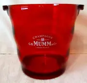 Vintage 1980's Red Lucite G.H. Mumm & Cie Champagne Ice Bucket Cooler