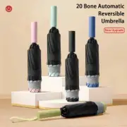 Reflective Umbrellas Reverse Three Fold 20 Bone Black Glue Automatic Sunshade