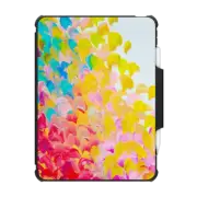 iPad Pro 12.9-inch (5th/6th gen) Impact Folio Case CREATION IN COLOR Whimsical Rainbow Multicolor Ocean Waves Summer Sea Splash Ombre Colorful Fine Art Abstract Acrylic Painting Turquoise Yellow Red White