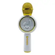 Wireless Bluetooth Microphone Can Be Used As A Bluetooth Speaker, Bluetooth Microphone For Children'S Toys With Led Lights Color White