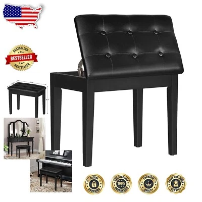 Versatile Piano Stool with Classic Design, Supports 300 lbs, 21.9 x 13.6 Inches