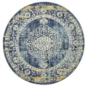 Museum Wilson Round Navy Rug