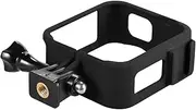 Action Camera Case Plastic Protective Frame Housing Vlog Cage with Dual Cold Shoe Mounts Compat with Max Sports Camera Black One Size