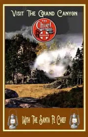 See Grand Canyon By Santa Fe Train Giclee Art Print Steam Engine Up to 24x36