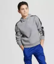 NEW Hunter for Target Boys' Chain Trim Hoodie Grey Sweatshirt Size Small