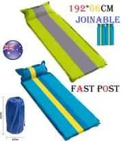 Self Inflating Mattress Camping Sleeping Mat Air Bed Pad Single Blue Yellow