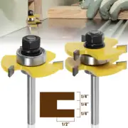 2Pcs Router Bits Set 1/4inch Shank Tongue Groove Router Bit Tool Set flvDA