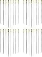AIEX 48pcs Self Threading Needles, Blind Needles in 3 Sizes 1.42 in / 1.5 in / 1.65 in, Assorted Hand Stitching Needles for DIY Embroidery Sewing (Gold, Silver)
