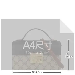 GUCCI Padlock 防水帆布黑色皮邊迷你型斜背/手提包