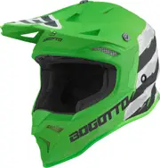 Bogotto V337 Wild-Ride cross helmet, black-white-green, Size M for Men Black White Green