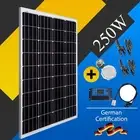 12V 250W Solar Panel Kit w/ Controller 2 USB 30A Camping Caravan Battery Charger