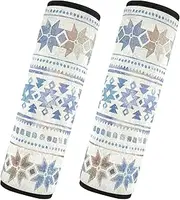 Car Seat Belt Pads 2 Pcs Soft Unique Auto Seatbelt Shoulder Pad Camera Bag Strap Cover Car Accessories for Women Men Kids M Ethnic Style Winter (6)