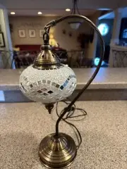 Brand New Moroccan Inspired Hanging Desk Lamp Works 100% And Very Ornate Design