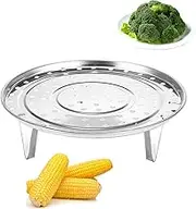 Cheeren 8.5 inch Steamer Basket, Stainless Steel Food Steamer Rack with Removable Stand for Steamer Cooking, Instant Pot Steamer Basket for Vegetables Dumplings (Silver 1PC)