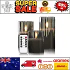 Glass Flameless Candles with Remote Battery Operated Flickering LED Pillar NEW