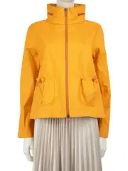 Yellow High Neck Zipper Jacket