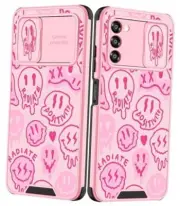 Case Face for Girls Women Kawaii Cute Girly for Samsung Galaxy A03S Pink Smile