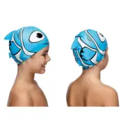 Silicone Kids Swim Cap - Shark Fish Design, Great for Bath & Pool Adventures