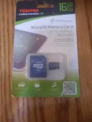 Toshiba 16GB microSD Memory Card with Standard Adapter