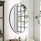 Bathroom Mirrors for over Sink - Oval Frameless Mirror - Beveled Polished Wall M