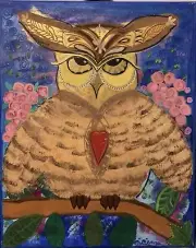 20x16 Moody Owl Mandala Style Painting. One Of A kind By Deana Moodyvirgoarts