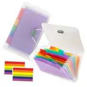 Mini Accordion File Organizer (7 inches * 4 inches) - 2 Pack 13 2 Purple
